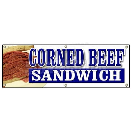 Signmission CORNED BEEF SANDWICH BANNER SIGN beef meat corn deli restaurant B-72 Corned Beef Sandwich